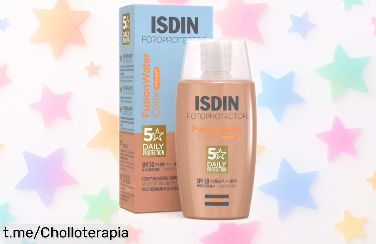 Protector solar Isdin SPF50 Fusion Water: ¡Ofertón único para lucir un color natural en tu piel! No dejes pasar esta oportunidad, cuida tu rostro y ahorra hoy mismo.