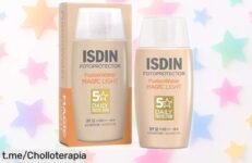 Protector solar facial ISDIN Fusion Water MAGIC Light SPF 50, color y frescura todo el día a un precio de risa, ¡no te vuelvas a quemar este verano!