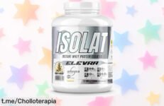 Proteína aislada de suero ELEVRA Pro Isolate 2kg, ¡un super chollo que impulsa tu recuperación y definición! No dejes pasar esta oferta única que cambiará tus entrenamientos.