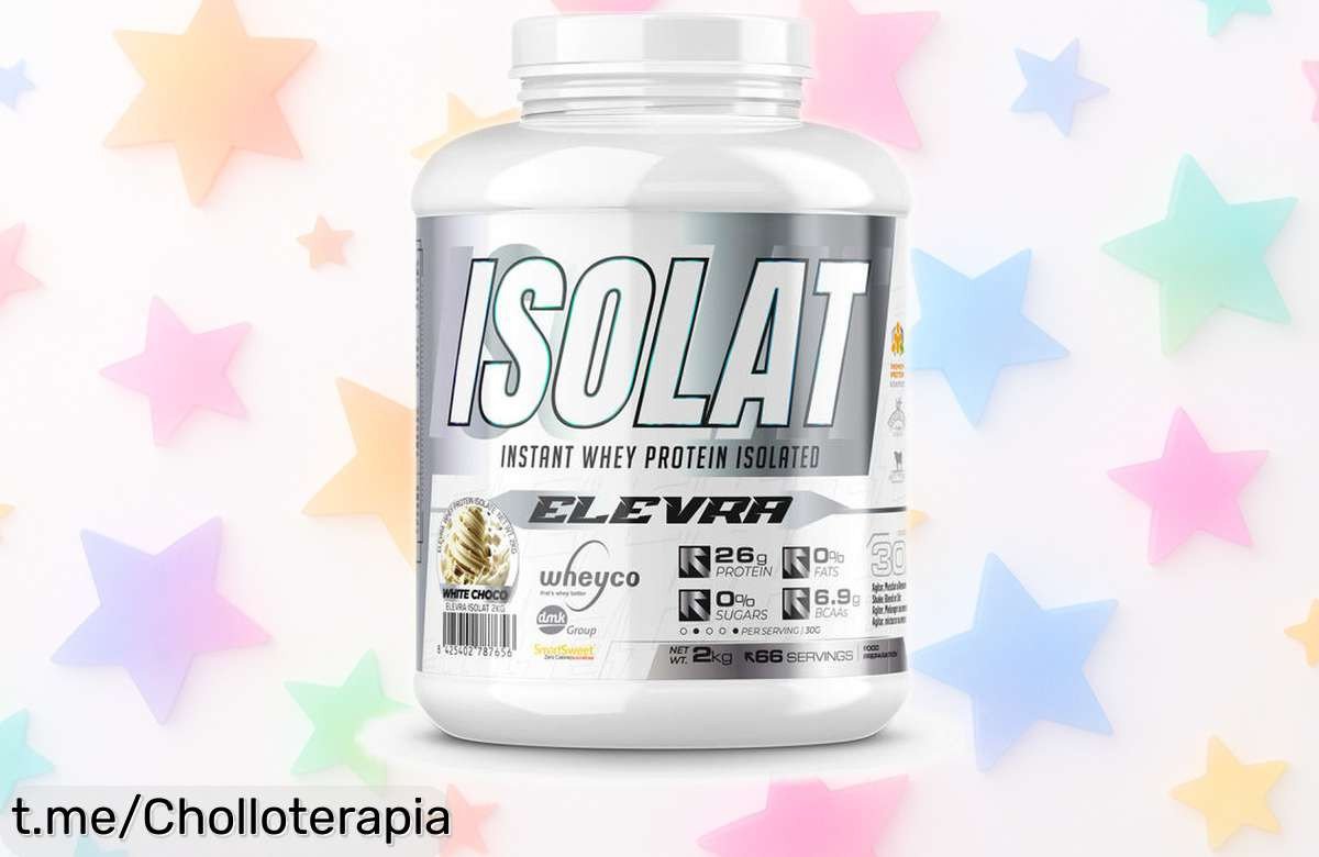 Proteína aislada de suero ELEVRA Pro Isolate 2kg, ¡un super chollo que impulsa tu recuperación y definición! No dejes pasar esta oferta única que cambiará tus entrenamientos.