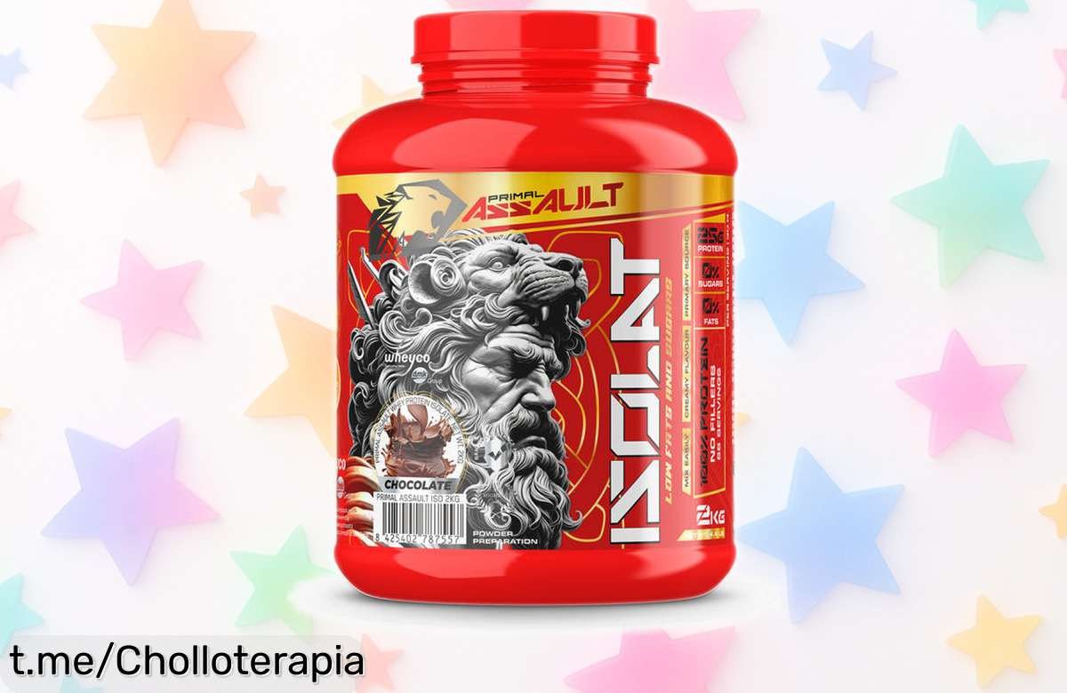 Proteína de suero aislada ISOLAT de PRIMAL ASSAULT a precio rebajado para ganar músculo limpio sin añadidos, ¡un chollo que no puedes dejar pasar!