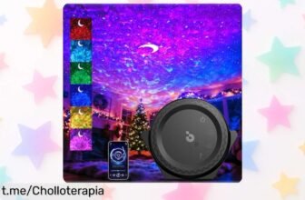 Proyector de galaxias 3 en 1: crea noches mágicas con luna, estrellas y olas que bailan al ritmo de la música; ¡no te pierdas este chollazo sin cables que transforma tu hogar ya!