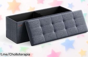 Puff baúl plegable SONGMICS: Organiza tu casa como un pro con este ofertón, aguanta hasta 300 kg y se monta en un abrir y cerrar de ojos. ¿Te lo vas a perder?