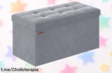Puff baúl plegable SONGMICS resistente y versátil: ofrece espacio para guardar todo con un precio de escándalo que no puedes dejar pasar. ¡Hazte ya con el tuyo!