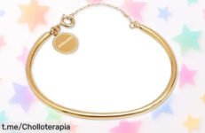 Pulsera rígida de acero inoxidable SINGULARU con baño de oro 18kt: elegancia al mejor precio, no te quedes sin la tuya y deslumbra siempre.