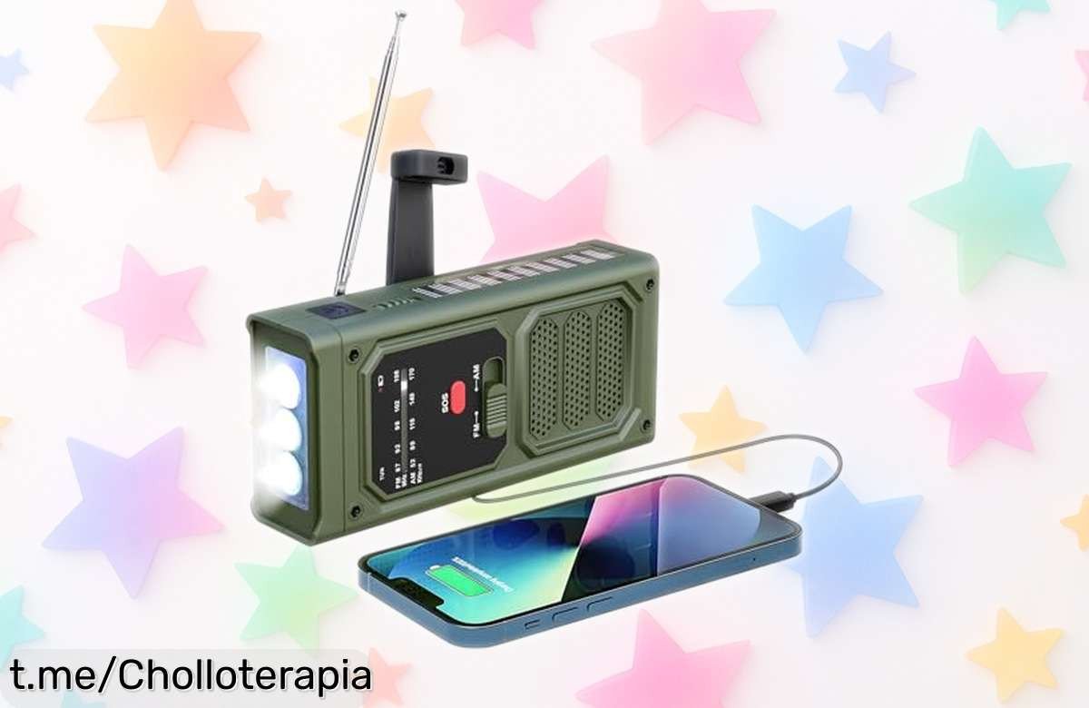 Radio de emergencia Kelenpro con linterna LED y carga solar: chollazo para no quedarte tirado en ningún apagón, ¡lleva la diversión a tus aventuras ahora!
