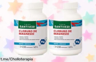 Recarga tu energía y fortalece tus músculos con el pack de 2x230 comprimidos de cloruro de magnesio Santiveri a un precio tirado que no puedes dejar pasar. ¡Actúa ahora!