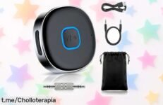 Receptor Bluetooth Nyxia 5.4: Conecta dos dispositivos a la vez y disfruta de sonido claro por 16 horas. ¡No te pierdas este ofertón inesperado que hará vibrar tu música!