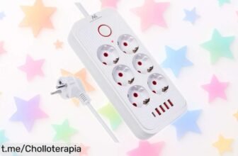 Regleta Maclean MCE389/391 con 6 enchufes y 5 puertos USB: ¡Conecta hasta 10 dispositivos a la vez! Aprovecha este ofertón que no se ve todos los días y haz tu vida más fácil ya.