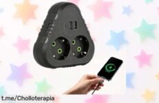 Regleta múltiple Wxeadu con 2 enchufes y puerto USB para cargar hasta 5 dispositivos a la vez, ¡aprovecha esta super oferta antes de que desaparezca!