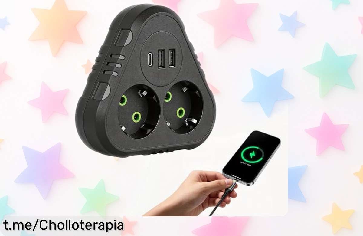 Regleta múltiple Wxeadu con 2 enchufes y puerto USB para cargar hasta 5 dispositivos a la vez, ¡aprovecha esta super oferta antes de que desaparezca!