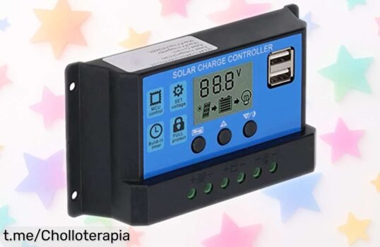 Regulador solar con pantalla LCD y doble USB, la energía del sol al alcance de tu mano: ¡no dejes pasar este precio rebajado que te hará sonreír!