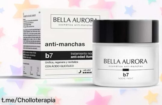 Rejuvenece tu piel cada noche con la crema antiedad Bella Aurora B7, ¡ofertón que aclara manchas y reduce arrugas! Despierta radiante. ¡No te lo pierdas!