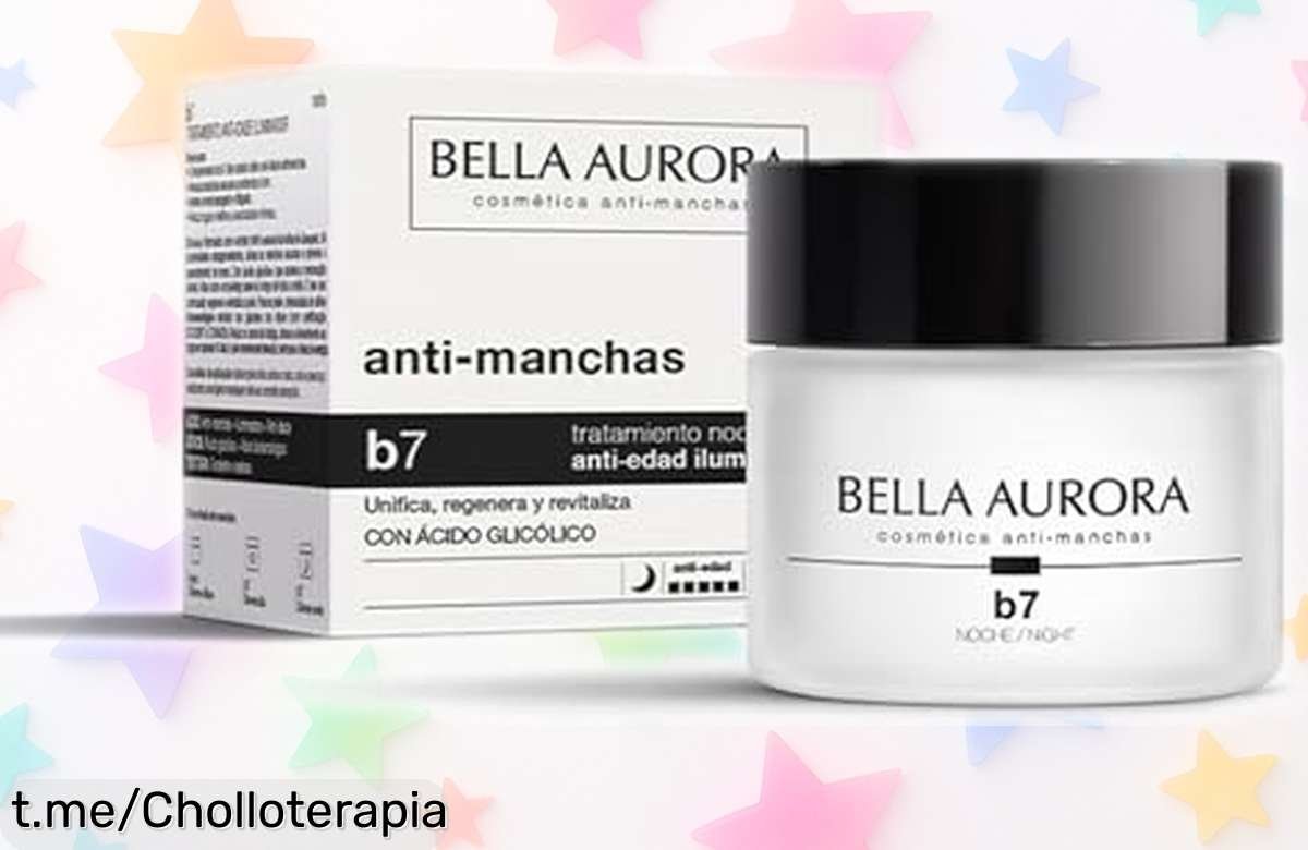 Rejuvenece tu piel cada noche con la crema antiedad Bella Aurora B7, ¡ofertón que aclara manchas y reduce arrugas! Despierta radiante. ¡No te lo pierdas!