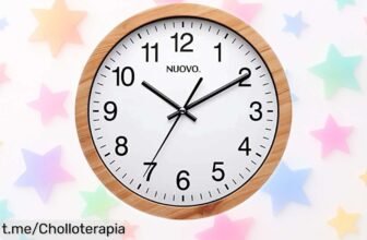 Reloj de pared circular de madera silencioso, el chollazo que transforma tu cocina o salón con estilo retro; no te pierdas esta oportunidad única y dale vida a tu hogar.