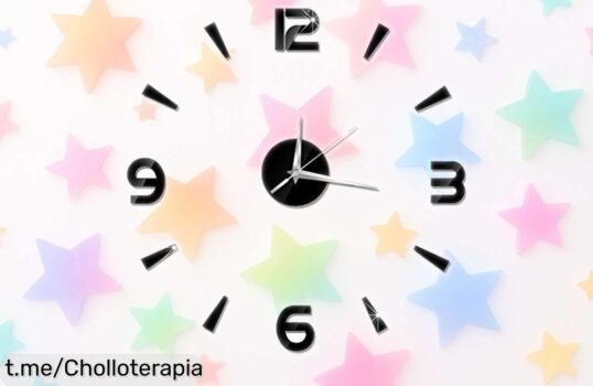 Reloj de pared grande y silencioso Tyenaza, añade elegancia a tu hogar con un diseño moderno en espejo acrílico. ¡No dejes pasar este ofertón irrepetible!