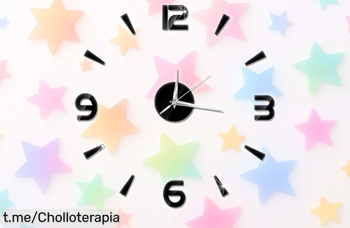 Reloj de pared grande y silencioso Tyenaza, añade elegancia a tu hogar con un diseño moderno en espejo acrílico. ¡No dejes pasar este ofertón irrepetible!