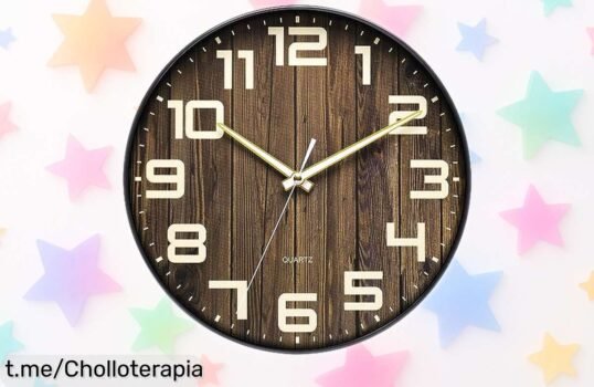 Reloj de pared redondo de diseño vintage que añade estilo a tu salón o cocina, ¡aprovecha este precio rebajado antes de que se esfume!
