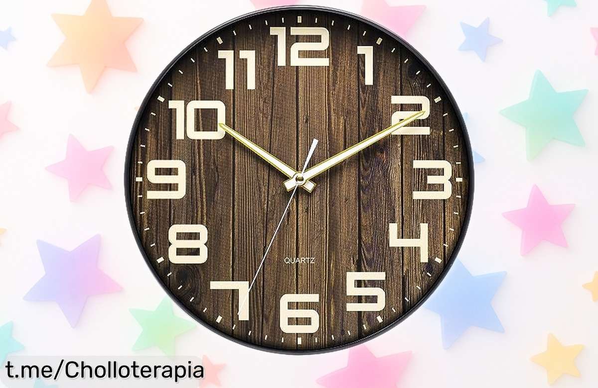 Reloj de pared redondo de diseño vintage que añade estilo a tu salón o cocina, ¡aprovecha este precio rebajado antes de que se esfume!