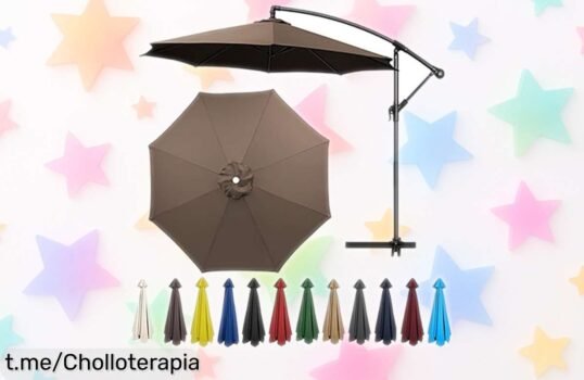 Renueva tu patio con la tela de repuesto para sombrilla YHDMDQ, fácil de poner y súper resistente al sol: ¡un ofertón que no puedes dejar pasar!