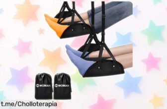 Reposapiés portátil Moman para vuelos largos, pack de 2 a precio loco; relaja tus pies y disfruta del viaje como nunca antes. ¡No te quedes sin el tuyo!