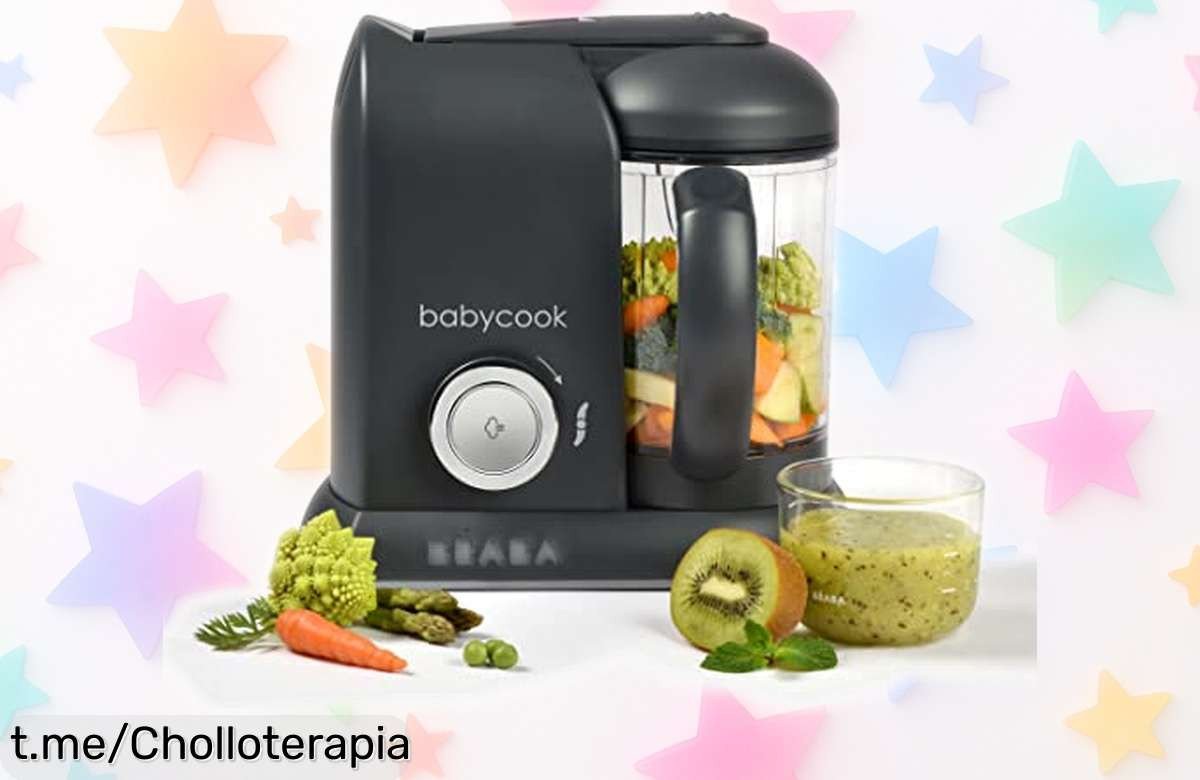 Robot de cocina para bebés BEABA Babycook Solo, el chollo que necesitas: mezcla y cocina en solo 15 minutos. ¡Prepara comidas ricas sin complicaciones ya!