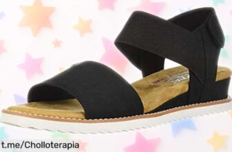 Sandalias Skechers Desert Kiss para mujer, el chollazo que tus pies merecen. ¡Aprovecha ahora con suela duradera y correa ajustable! No dejes pasar esta locura.