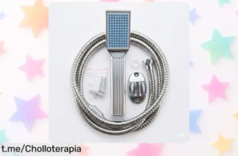 Set completo de ducha moderno con alcachofa antical y manguera flexible que montas en 5 minutos, ¡chollazo imperdible para transformar tu baño!