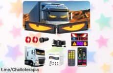 Set de 2 LED Devil Eyes TECKZOON que transforman tu coche con mensajes chulos desde el móvil a un precio loco, ¡aprovéchalo antes de que vuele!