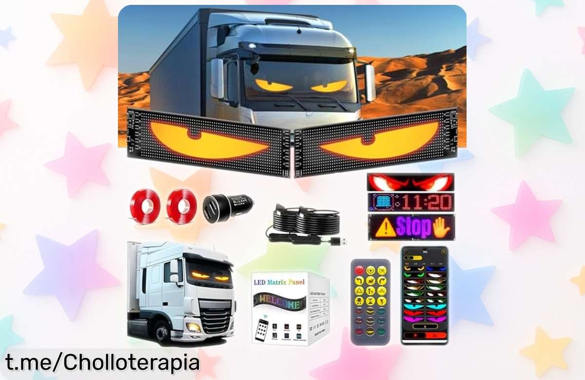 Set de 2 LED Devil Eyes TECKZOON que transforman tu coche con mensajes chulos desde el móvil a un precio loco, ¡aprovéchalo antes de que vuele!