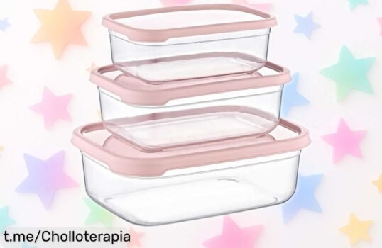 Set de 3 recipientes herméticos 7house para conservar tus alimentos a precios locos, organiza tu cocina y dile adiós a los olores; ¡no te lo pierdas!