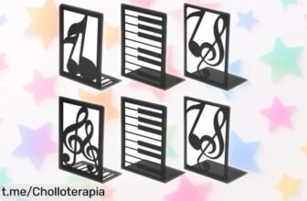 Set de 3 sujetalibros metálicos SITAKEGS con diseño de notas para que tus libros se mantengan firmes y ordenados ¡aprovéchalo, está a un precio locos que no puedes dejar pasar!
