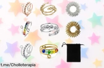 Set de 8 anillos antiestrés ajustables con cuentas giratorias a precio loco: ¡alivia tu ansiedad y nervios ya! No te quedes sin probar este chollazo que no podrás olvidar.