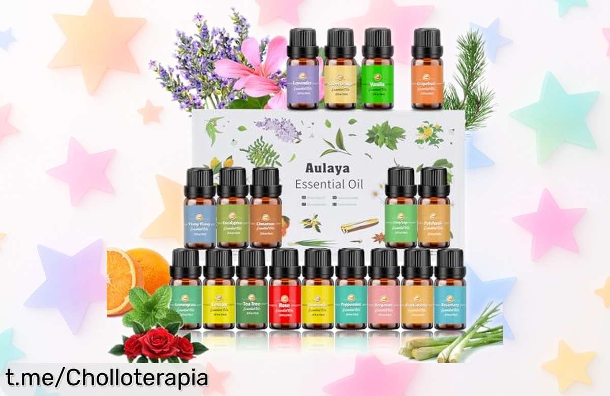 Set de aceites esenciales variados para humidificador que te transportan a otro mundo, precio rebajado y aromas que animan tu día. ¡No dejes pasar esta oferta increíble!