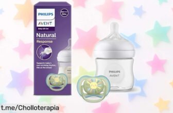 Set para bebé Philips Avent con biberón Natural Response y chupete Ultra Air, ¡ofertón que cuida su barriguita a un precio increíble! Aprovecha antes de que se acabe esta oportunidad.