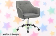 Silla de estudio giratoria SONGMICS con diseño moderno y altura ajustable, ¡ofertón que hará que tu espacio brille! No pierdas la oportunidad de mejorar tus horas en casa.