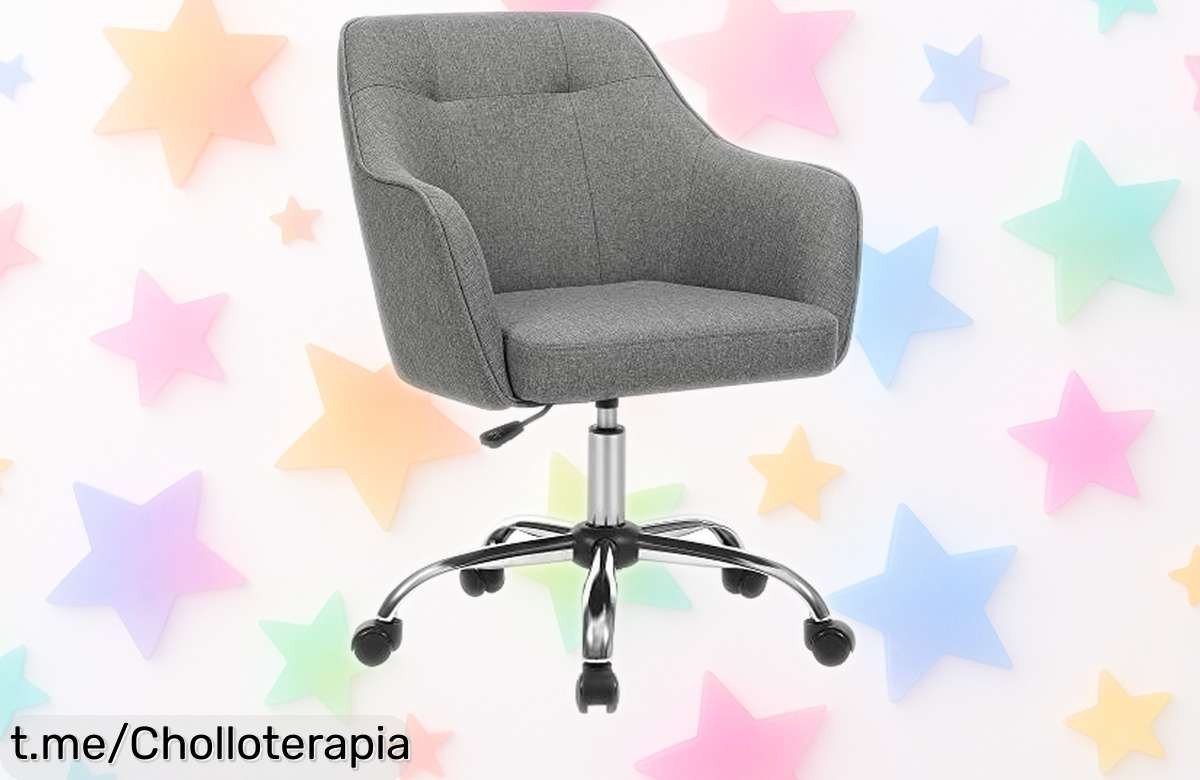 Silla de estudio giratoria SONGMICS con diseño moderno y altura ajustable, ¡ofertón que hará que tu espacio brille! No pierdas la oportunidad de mejorar tus horas en casa.
