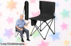 Silla de mochila plegable super ligera que aguanta 286 libras, un ofertón ideal para tus aventuras al aire libre. ¡Sal a disfrutar sin complicaciones y llévala a donde quieras!