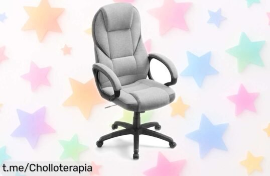 Silla de oficina giratoria SONGMICS OBG022G01 a precio loco, ajustable y con ruedas para que trabajes cómodo; ¡esta oferta te hará sentir en tu mejor lugar!