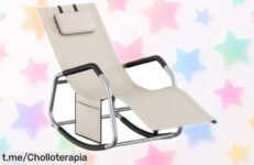 Silla mecedora SONGMICS con cojín ajustable y bolsillo lateral, ¡un ofertón que querrás tener mientras te relajas! ¿Vas a dejar escapar esta oportunidad única?