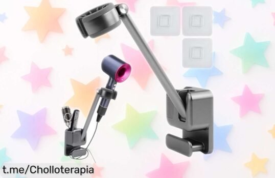 Soporte de secador Vibrivio ajustable y sin taladro: el ofertón que ordenará tu baño en un instante. ¡Aprovecha esta oportunidad única ya!