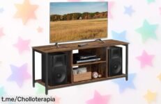 Soporte para TV VASAGLE de hasta 60” con diseño industrial, estantes abiertos y fácil montaje: ¡Un ofertón que hará brillar tu salón! No lo dejes escapar.