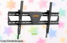 Soporte para TV de pared UNHO, fácil montaje y diseño inclinable: ¡chollo impresionante para que tu tele luzca siempre perfecta sin complicaciones!