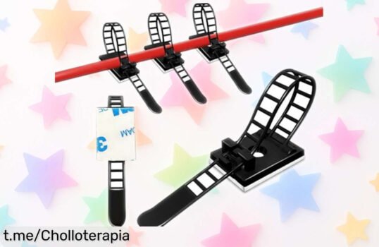 Soportes autoadhesivos ERYDIUM para cables: organiza tu espacio con este chollazo que elimina el lío de cables y disfruta del orden en casa o la oficina. ¡No te lo pierdas!