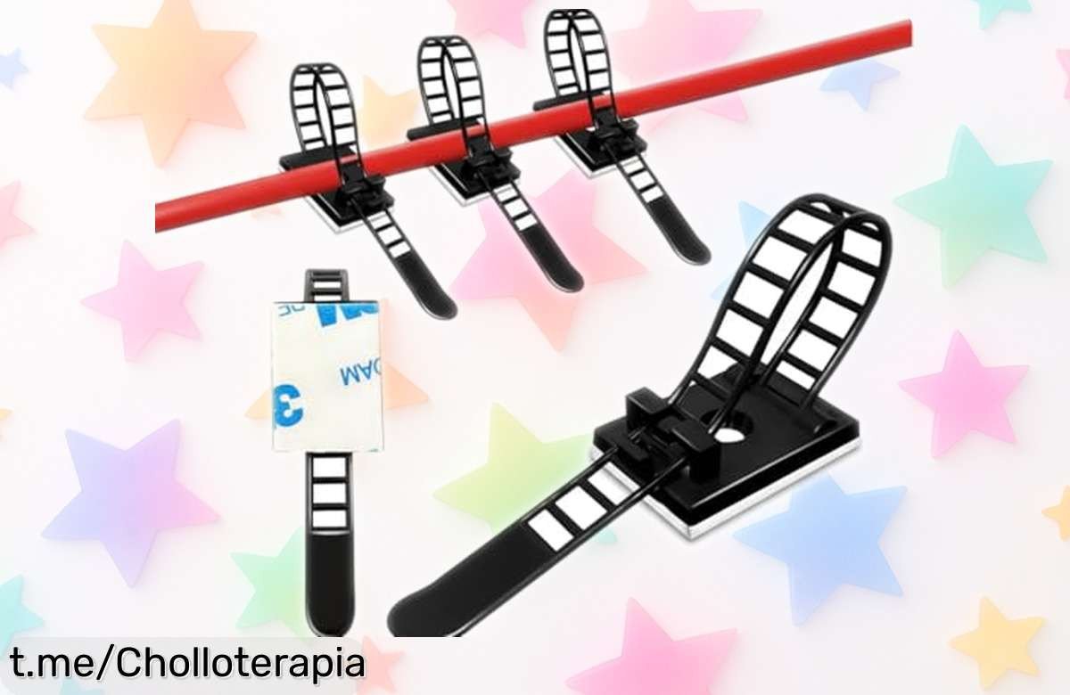 Soportes autoadhesivos ERYDIUM para cables: organiza tu espacio con este chollazo que elimina el lío de cables y disfruta del orden en casa o la oficina. ¡No te lo pierdas!