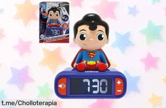 Super chollo: Despertador lámpara de noche Lexibook Superman con sonidos épicos, brilla sin deslumbrar y te deja dormir más. ¡No te lo pierdas!