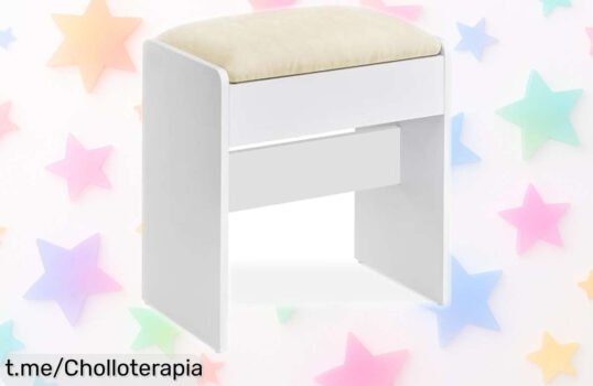 Taburete de tocador tapizado en terciopelo VASAGLE Kailyn, el ofertón que tu rincón favorito necesita, ¡no pierdas la oportunidad de brindarle ese toque especial hoy mismo!