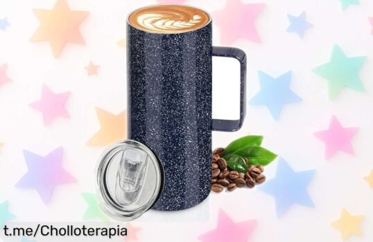 Taza Belle Vous de acero inoxidable que mantiene tus bebidas a la temperatura perfecta y no gotea, ¡super chollo a precio espectacular que no querrás dejar escapar!