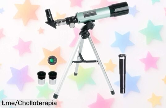 Telescopio portátil Misilmp Zoom 360/50 mm, ¡ofertón! Aumento increíble para ver la luna y animales. Llévatelo ahora y descubre el cielo con los peques en casa.
