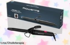 Tenacilla rizadora Rowenta CF2133F0 con calentado potente y cerámica para rizos perfectos, ¡chollo imperdible que hará brillar tu melena!